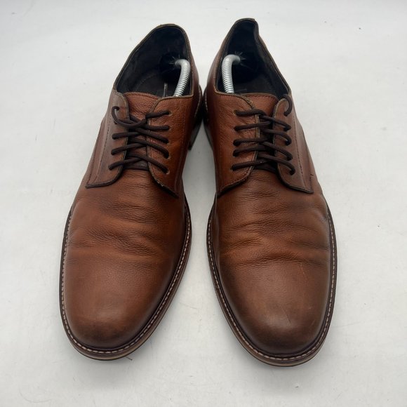 Aston Grey Shoes Men`s Size 12 Orlando Dress Oxford Brown Leather  plain Toe - Picture 2 of 10
